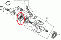 Сальник коленвала правый CR85(88-07), original