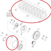 Комплект дисков сцепления TE250/300i(18)