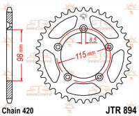 Звезда ведомая KTM60/65 50 JT