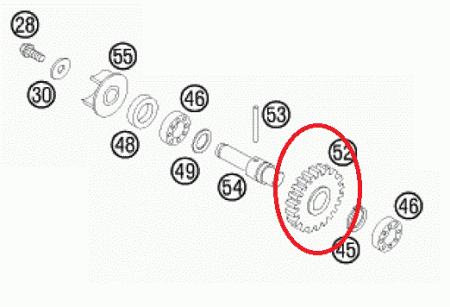 Шестерня привода помпы KTM85(с12), original
