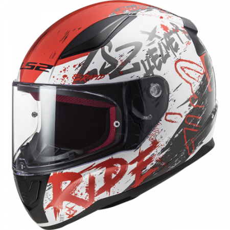 Шлем дорожный LS2 FF353 RAPID NAUGHTY WHITE/RED