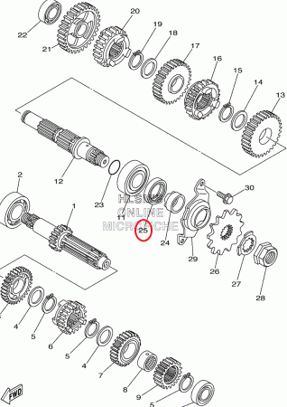 Сальник вала ведущей звезды YZF/WRF250(04-13), original