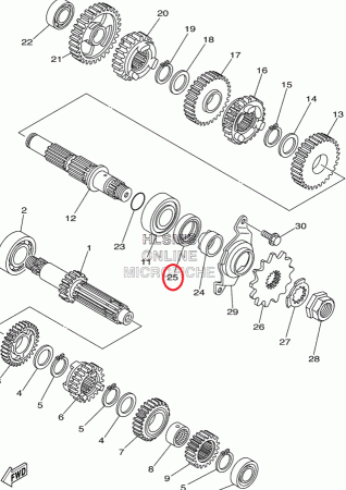 Сальник вала ведущей звезды YZF/WRF250(04-13), original