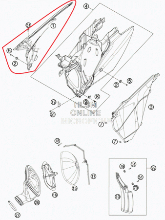 Крышка воздушного фильтра прав KTM(с13) original