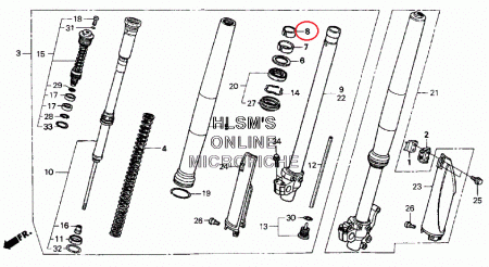 Направляющая пера нижняя CRF/YZF/250/450, ohlins