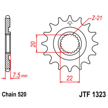 Звезда ведущая CR125/CRF250 13 JT