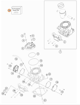 К-т прокладок верх TE250/300(17-23)*