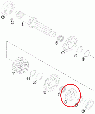 Шестерная 15Т SXF250(12), original