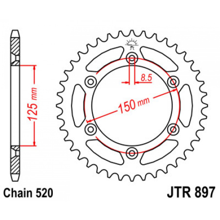 Звезда ведомая KTM250/350/450SXF/EXC 40 JT Звезда ведомая KTM250/350/450SXF/EXC 40 JT