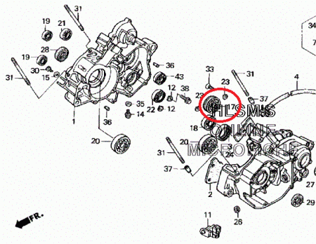 Подшипник со стороны звезды CR250, original