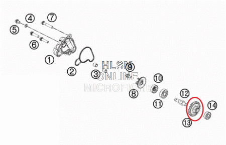 Шестерня привода помпы KTM50/65(с09), original