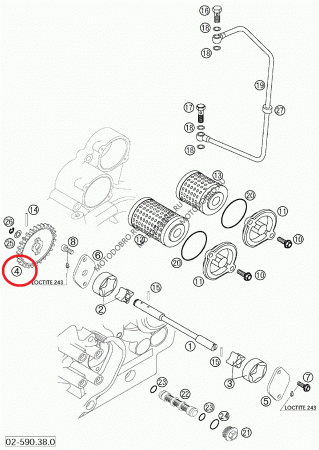 Шестерня масляного насоса KTM, original