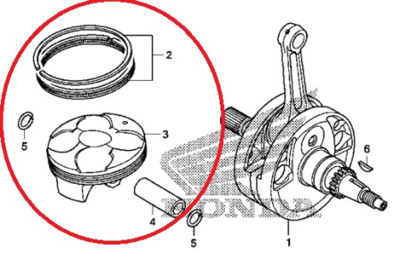 Поршень CRF250(10-13), A, original