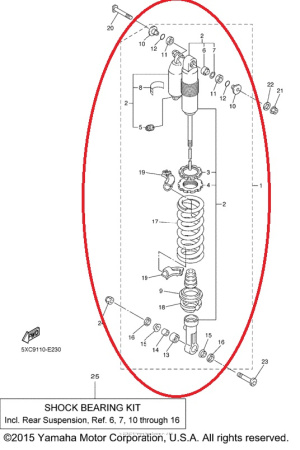 Амортизатор в сборе YZF250/450(06-09)
