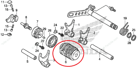 Копировальный вал CRF450(13-16)