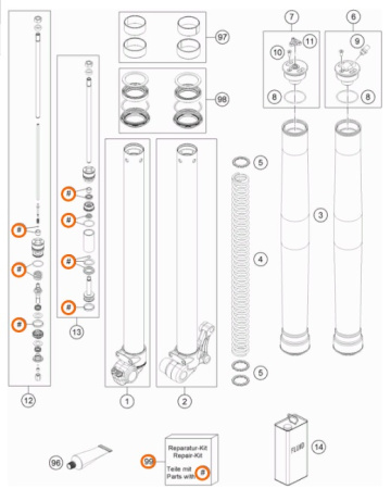 Ремкомплект вилки TC50/65(с17) уплотнения