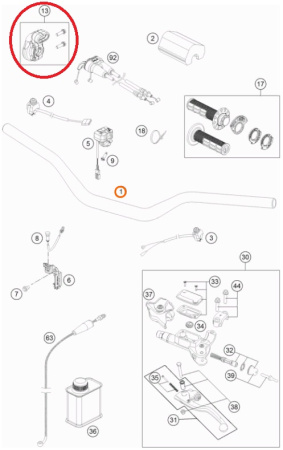 Корпус ручки газа FC/SXF(с18)