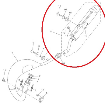 Насадка выхлопной трубы YZ85 (02-18), original